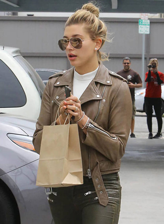 Hailey Baldwin Bieber Leather Jacket