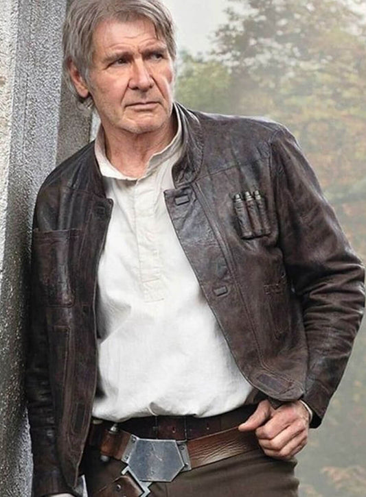 Han Solo Star Wars: The Force Awakens Brown Leather Jacket