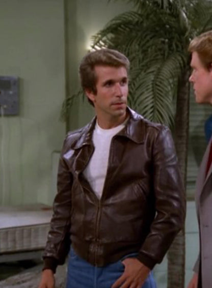 Fonzie Brown Leather Jacket