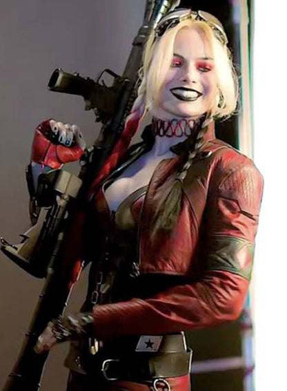 Harley Quinn Suicide Squad 2 Red Leather Jacket