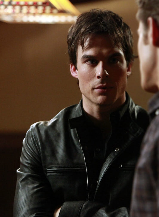 Ian Somerhalder The Vampire Diaries S01 Black Leather Jacket