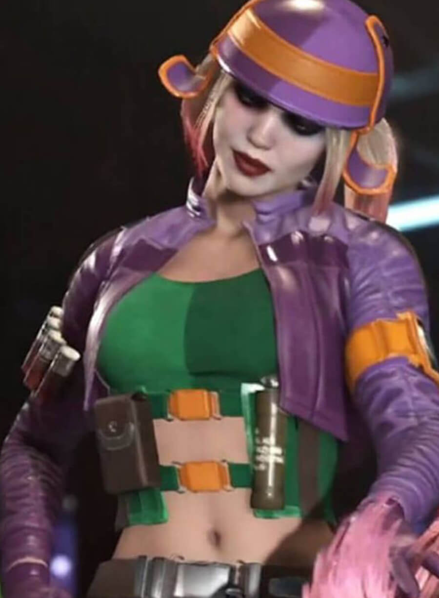 Injustice 2 Harley Quinn Purple Leather Jacket