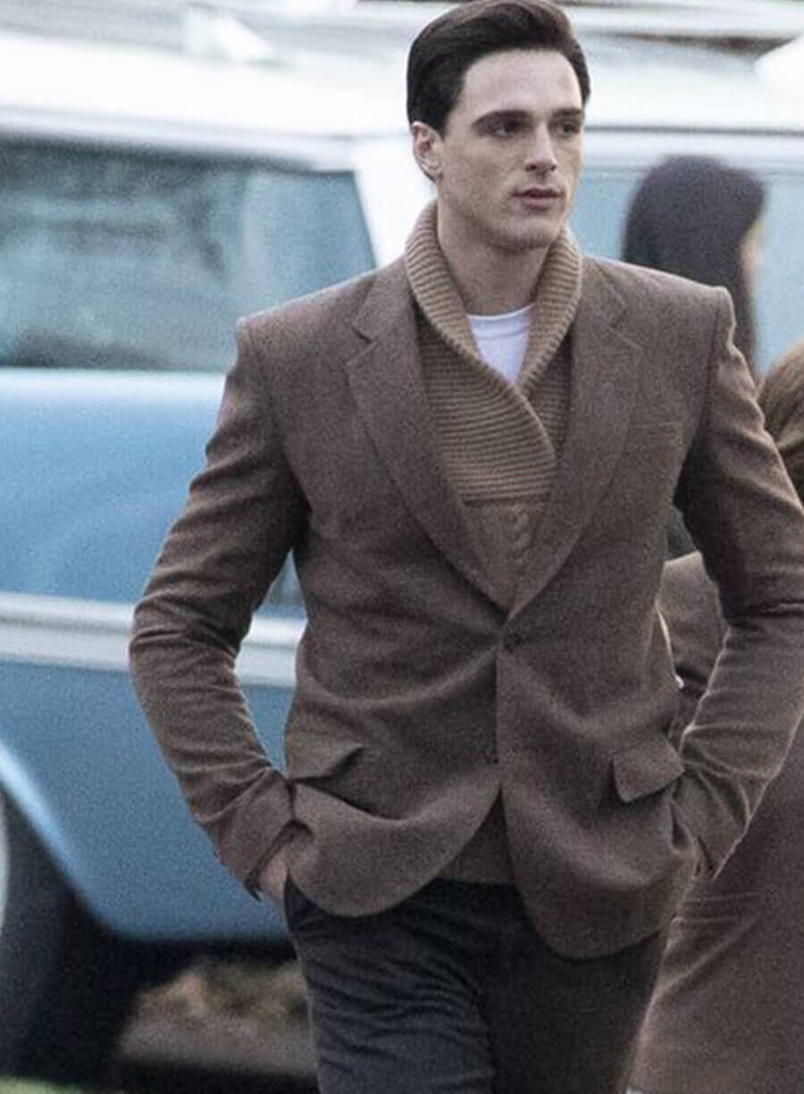 Jacob Elordi Brown Wool Blazer