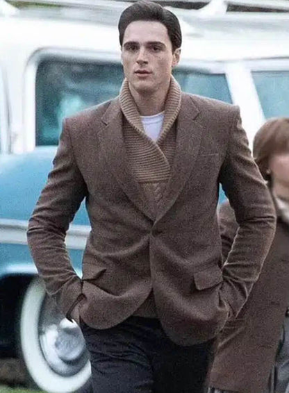 Jacob Elordi Brown Wool Blazer