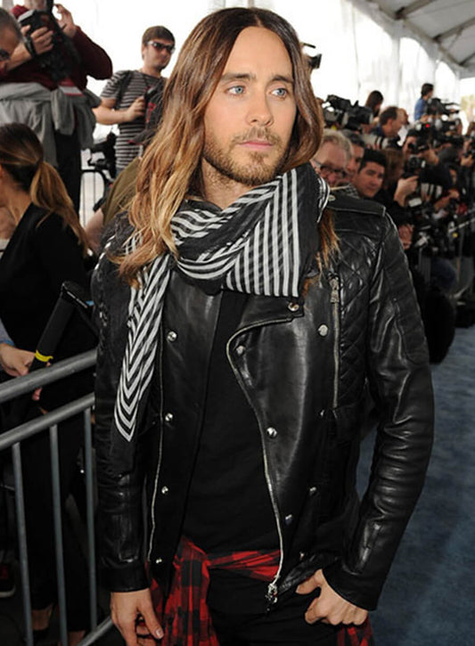 Jared Leto Black Leather Jacket