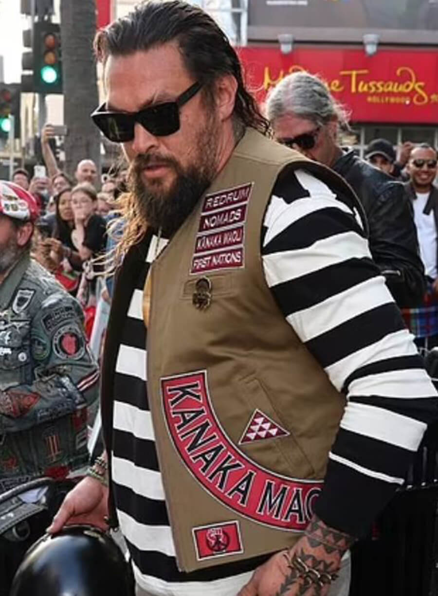 Jason Momoa The Bikeriders Premiere Brown Vest