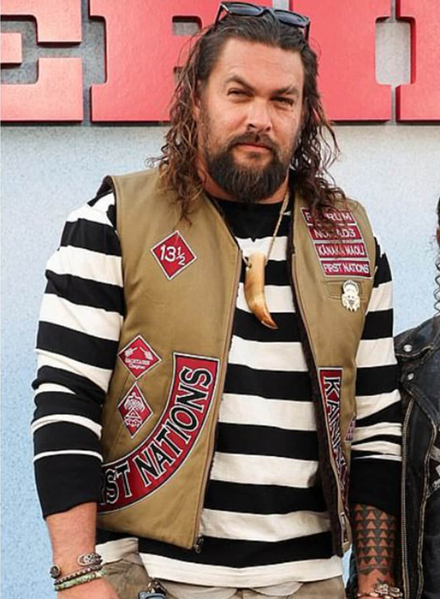 Jason Momoa The Bikeriders Premiere Brown Vest