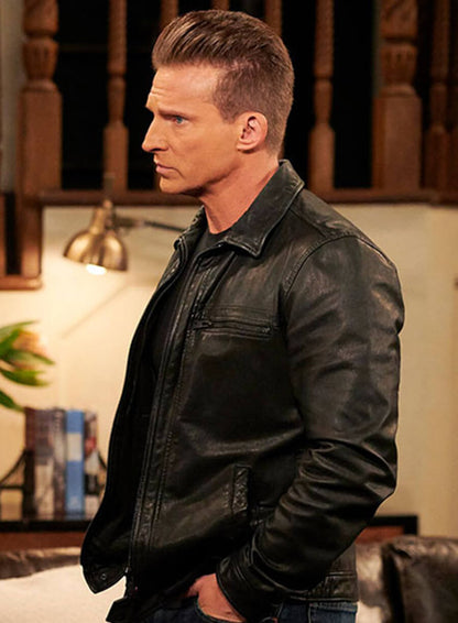 Jason Morgan General Hospital Black Leather Jacket