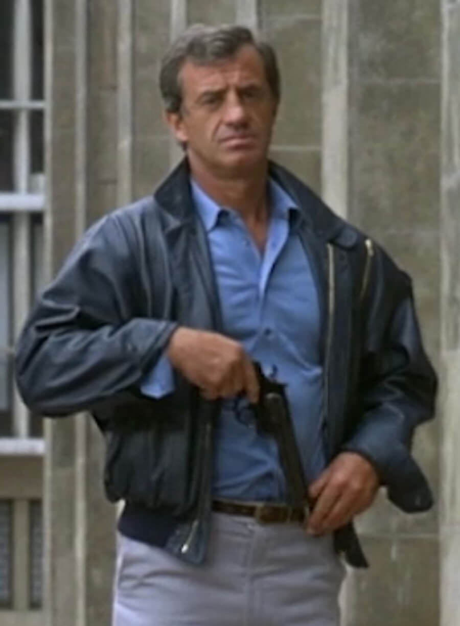 Jean-Paul Belmondo Blue Leather Jacket