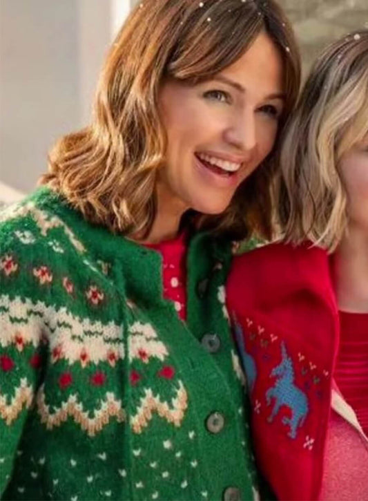 Jess Walker Family Switch Green Christmas Cardigan