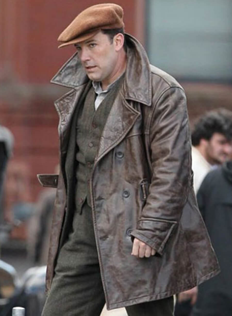 Joe Coughlin Live By Night Leather Trench Coat