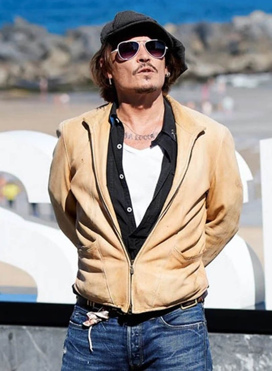 Johnny Depp Brown Leather Jacket