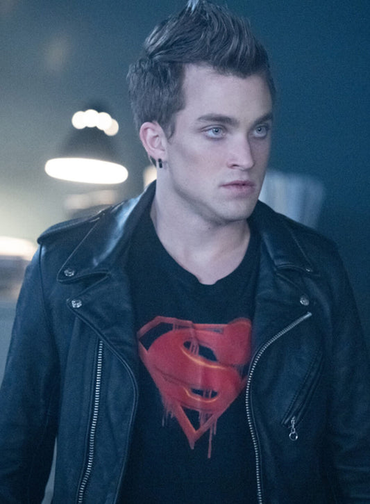 Jon Kent Superman & Lois Black Leather Jacket