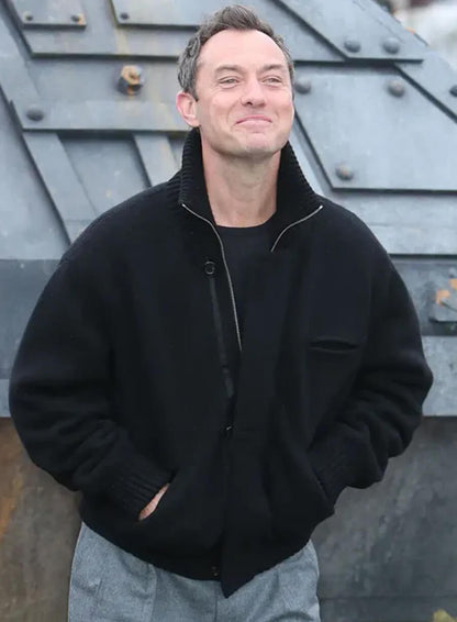 Jude Law Star Wars: Skeleton Crew Black Jacket