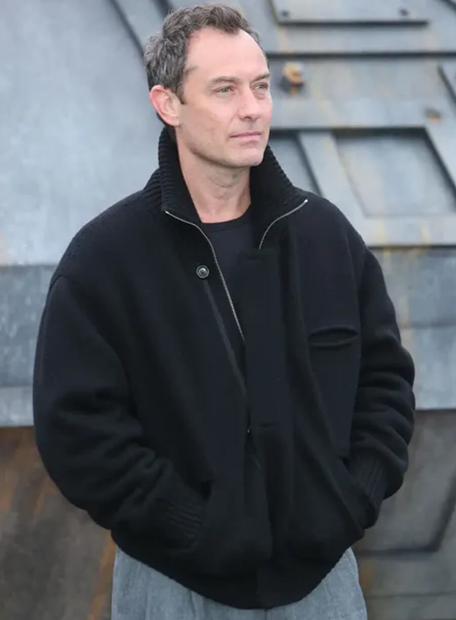 Jude Law Star Wars: Skeleton Crew Black Jacket