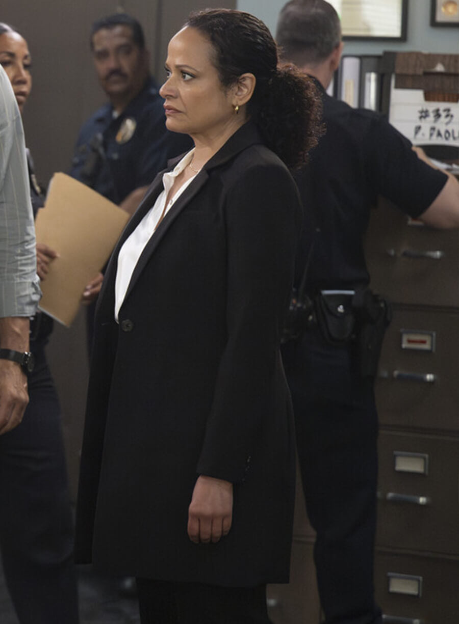 Judy Reyes High Potential Wool Black Coat