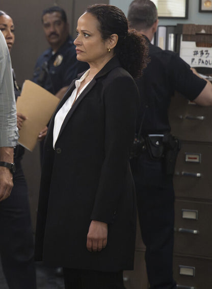 Judy Reyes High Potential Wool Black Coat