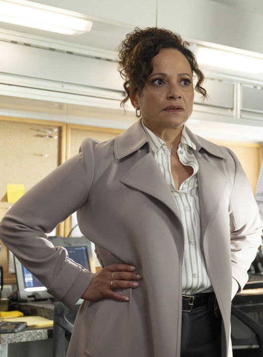 Judy Reyes Selena High Potential 2024 Beige Coat