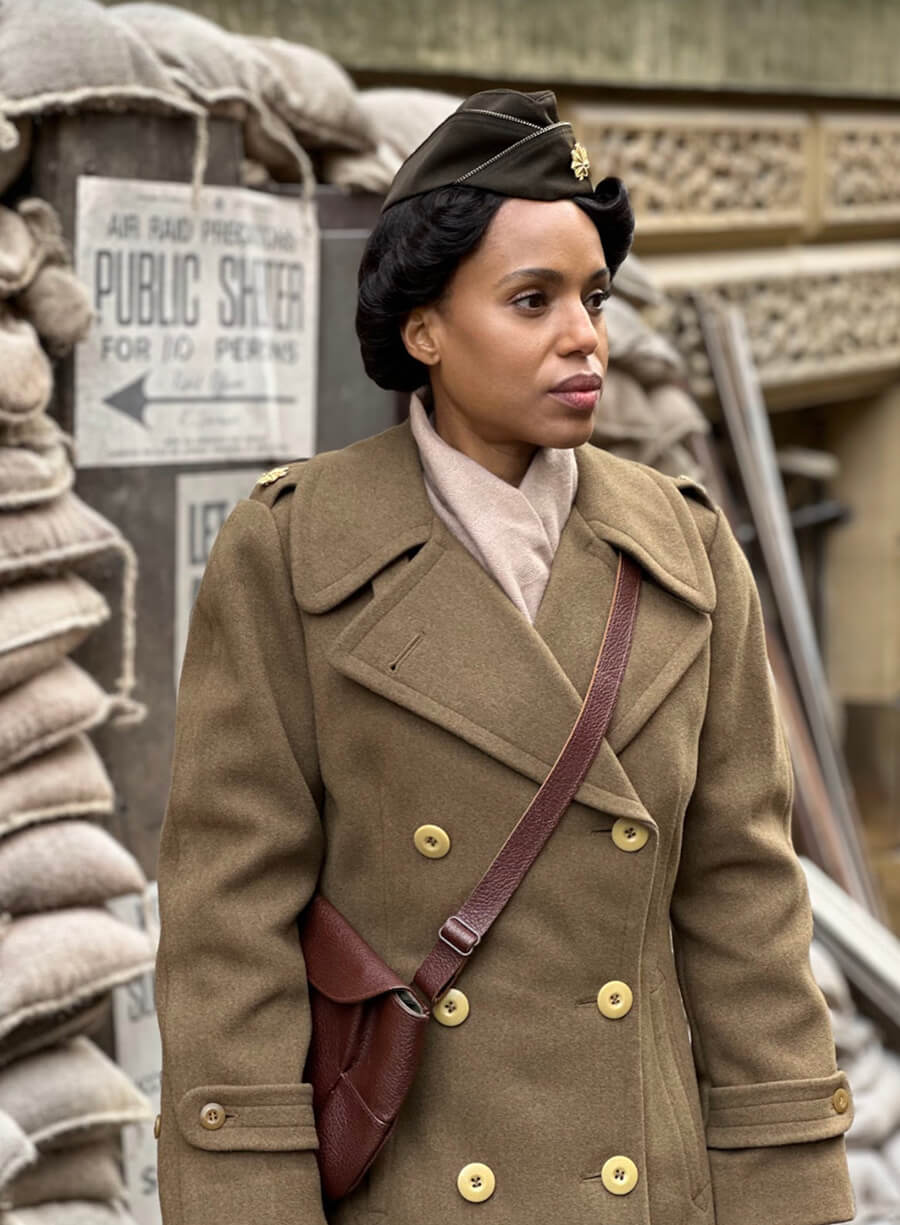 Kerry Washington The Six Triple Eight Brown Wool Coat