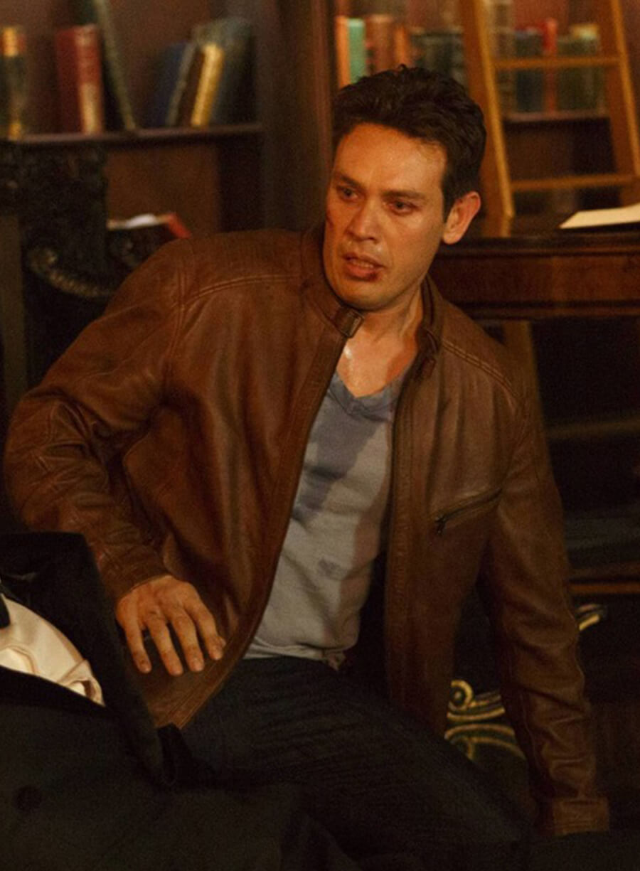 Kevin Alejandro Dan Lucifer S01 Brown Leather Jacket