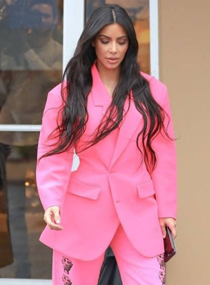 Kim Kardashian Pink Wool Blazer