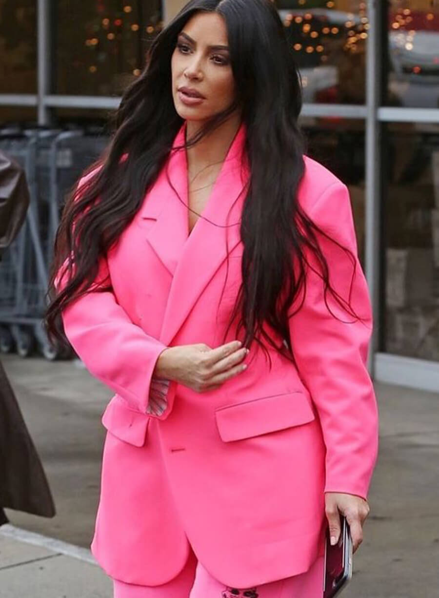 Kim Kardashian Pink Wool Blazer