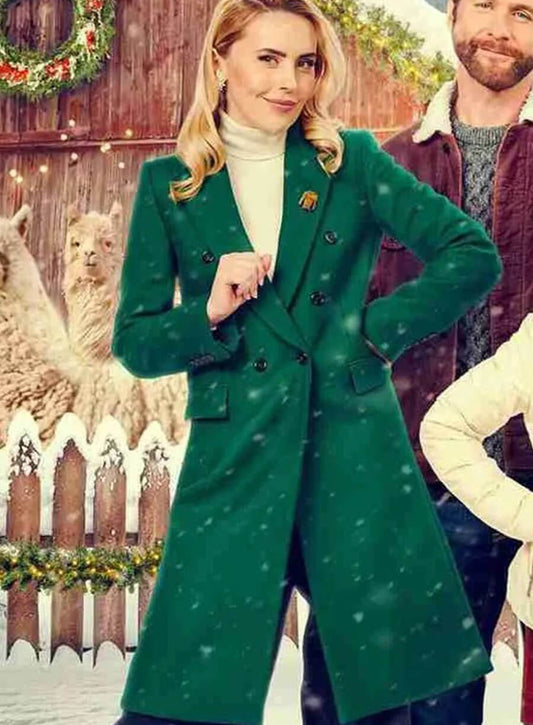 Kirsten Comerford Christmas on the Alpaca Farm Green Coat