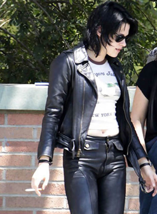 Kristen Stewart Black Leather Jacket