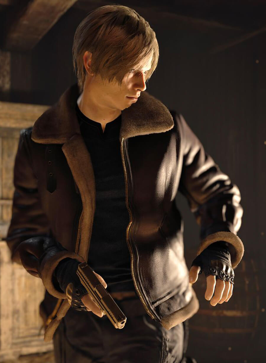 Leon Kennedy Resident Evil 4 Leather Jacket