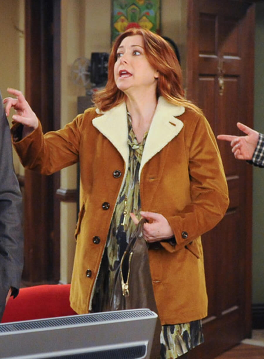 Lily Aldrin How I Met Your Mother Brown Suede Coat