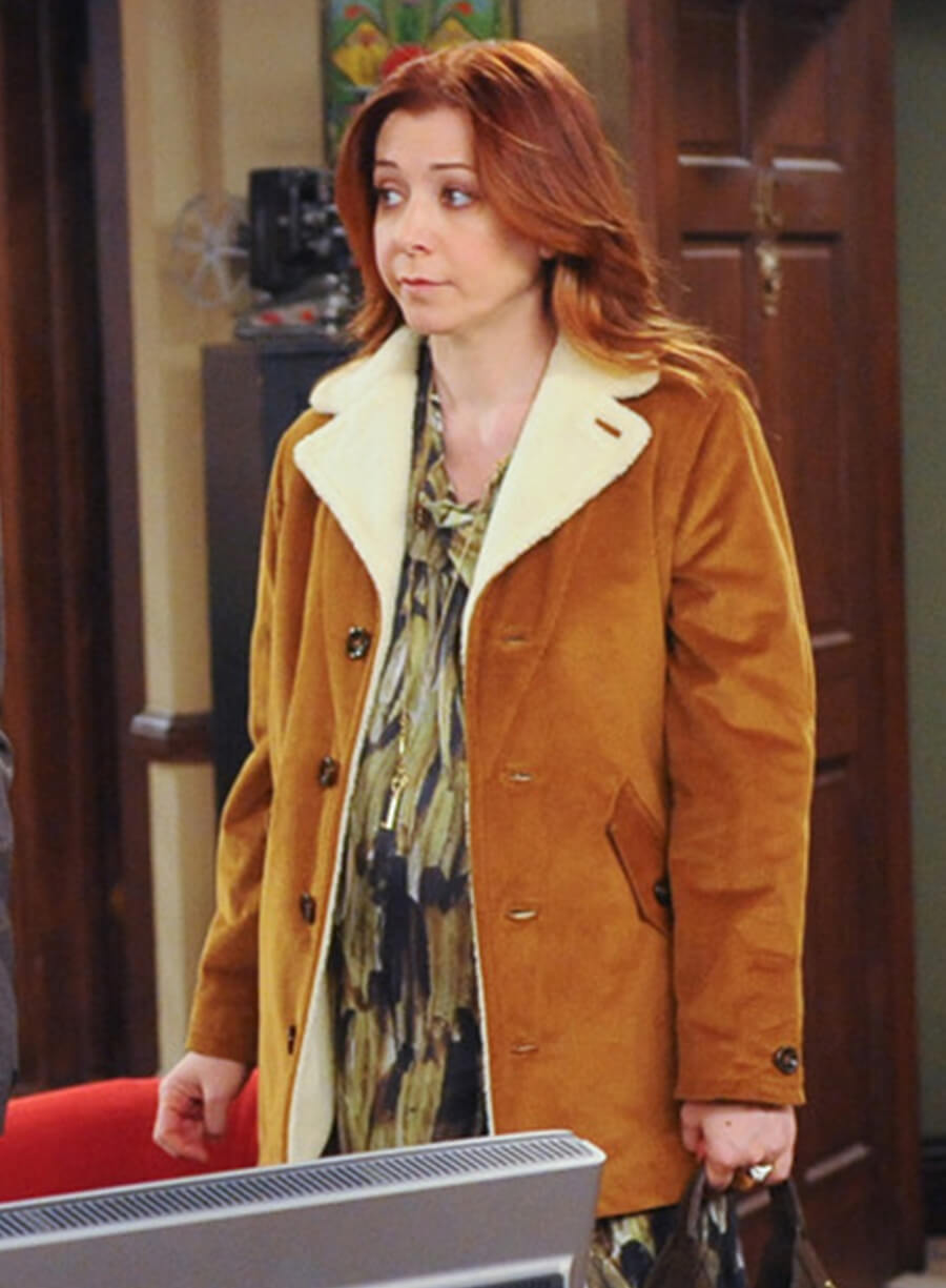 Lily Aldrin How I Met Your Mother Brown Suede Coat