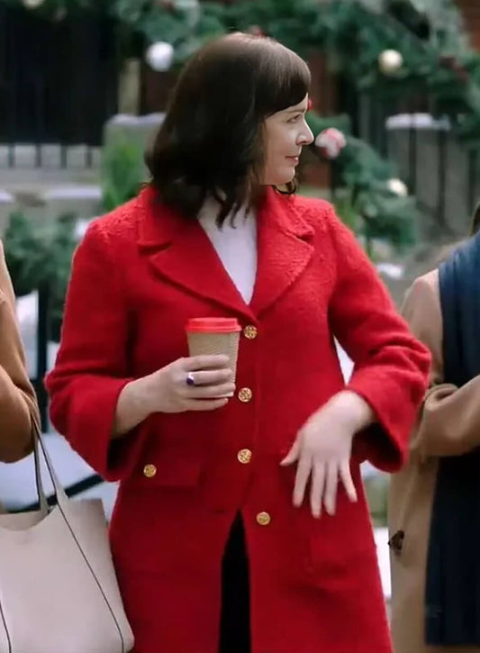 Lisa Norton How to Fall in Love by Christmas Red Wool Coat