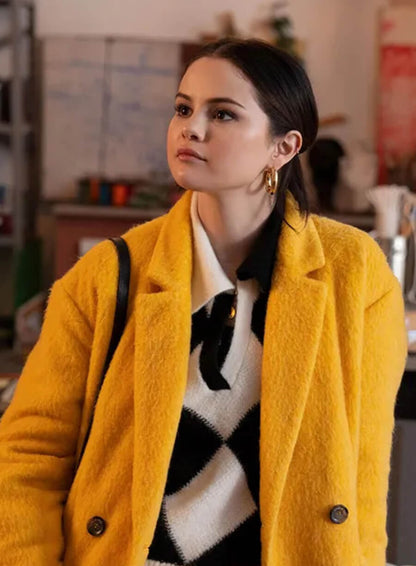 Mabel Mora Only Murders in the Building Yellow Shearling Coat