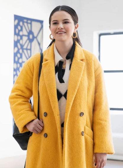 Mabel Mora Only Murders in the Building Yellow Shearling Coat