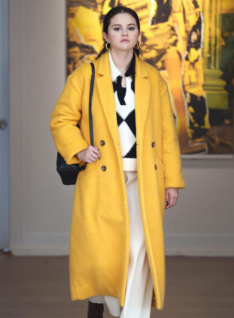 Mabel Mora Only Murders in the Building Yellow Shearling Coat