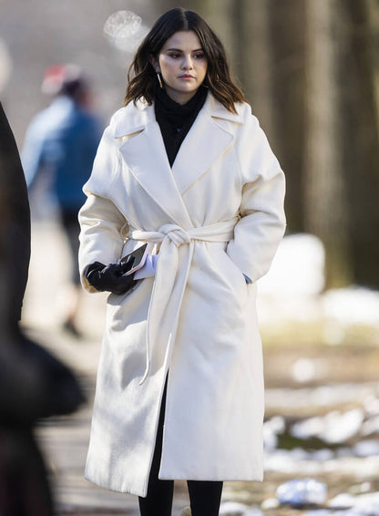 Mabel Mora Only Murders in the Building White Wool Coat