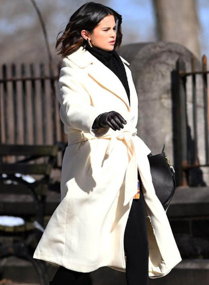 Mabel Mora Only Murders in the Building White Wool Coat