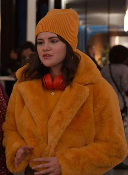 Mabel Mora Only Murders in the Building Yellow Fur Jacket