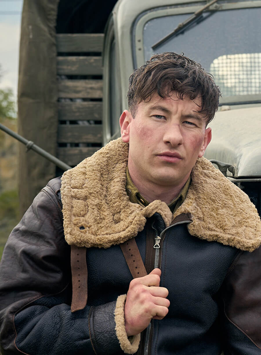 Masters Of The Air Barry Keoghan Shearling Leather Jacket