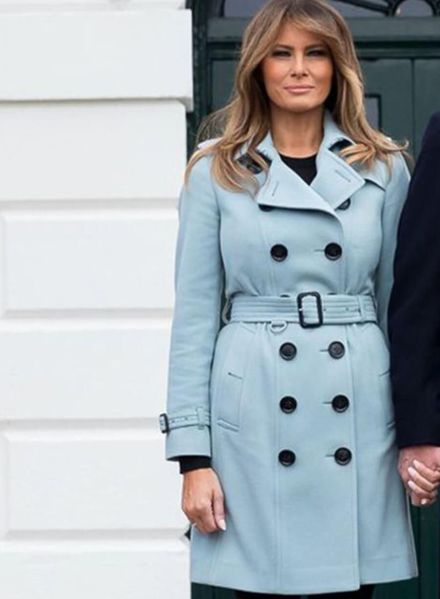 Melania Trump First Lady Blue Wool Coat