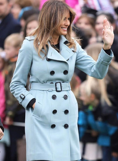 Melania Trump First Lady Blue Wool Coat