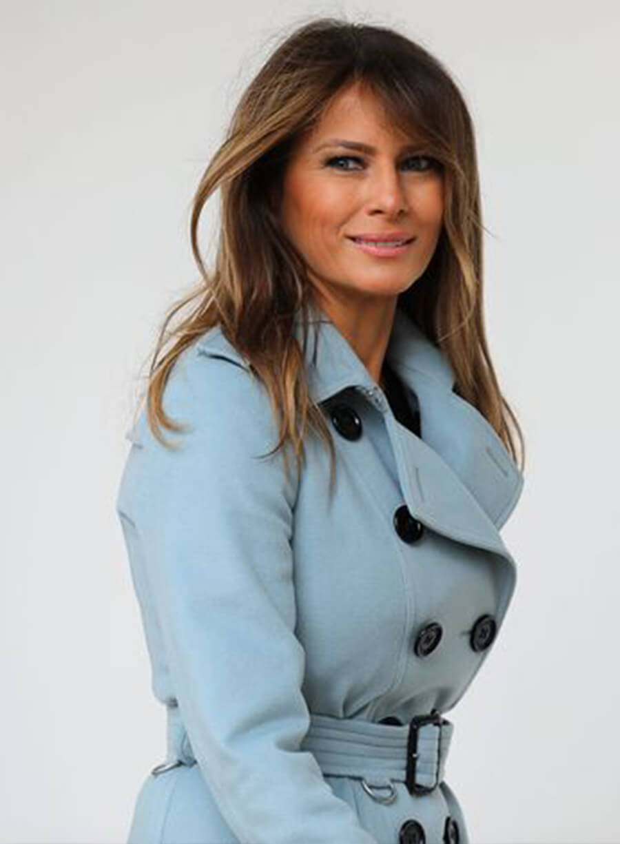 Melania Trump First Lady Blue Wool Coat