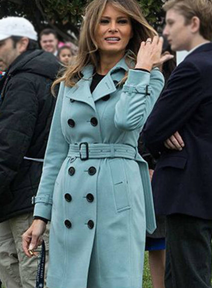 Melania Trump First Lady Blue Wool Coat