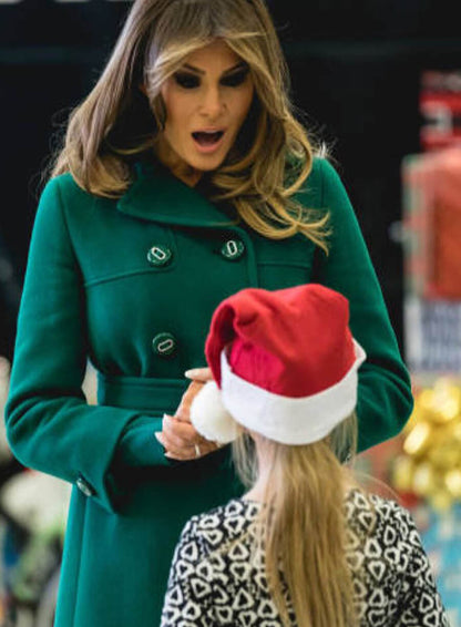 Melania Trump Green Wool Peacoat