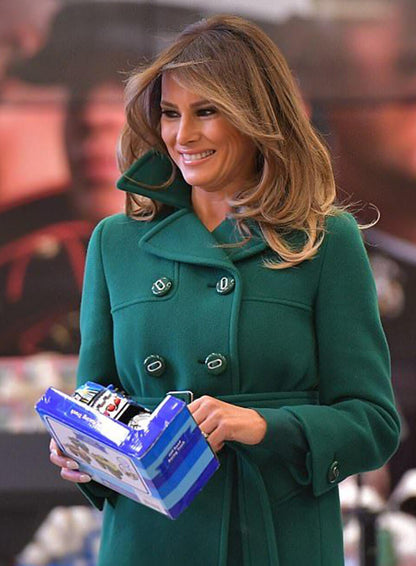 Melania Trump Green Wool Peacoat