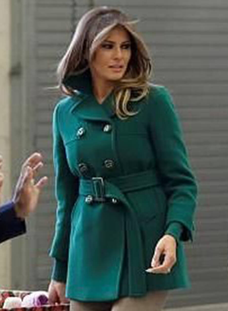 Melania Trump Green Wool Peacoat