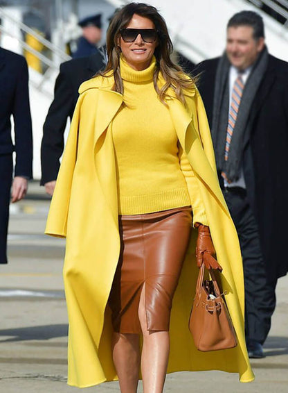 Melania Trump Yellow Wool Coat