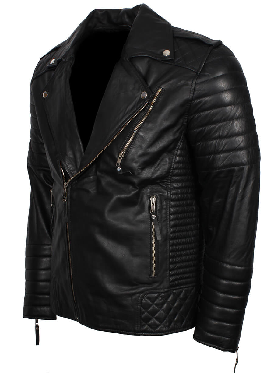 Men's Black Boda Biker Leather Jacket
