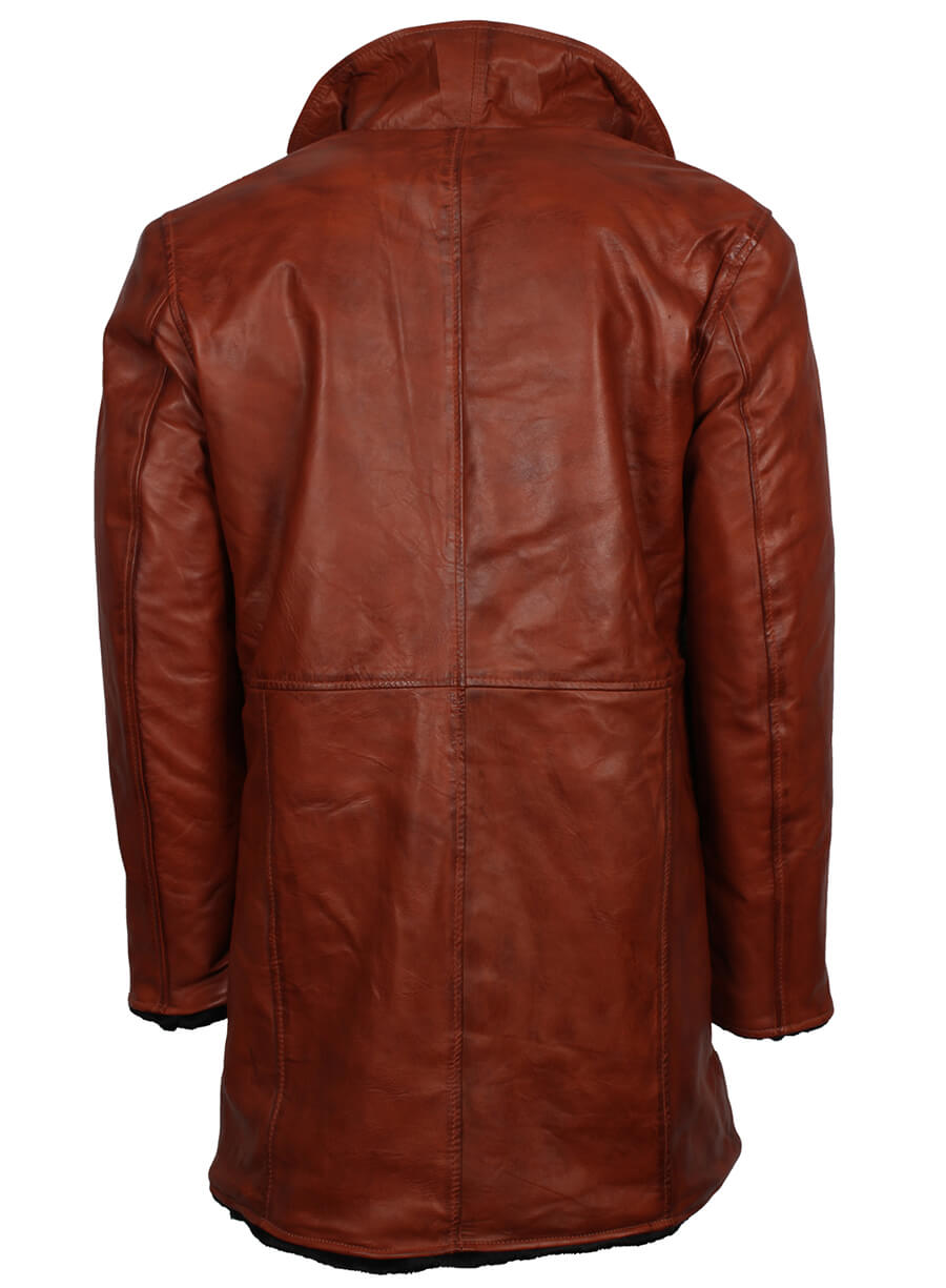 Men's Brown Fur Leather Coat
