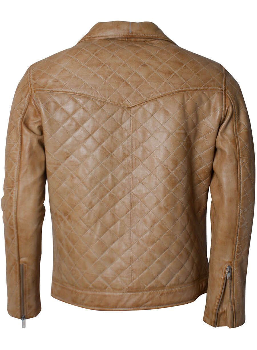 Men's Diamond Quilted Leather Jacket